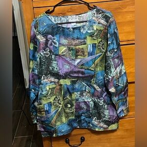 IOIO Design Women Silk Blouse Size Large Abstract design